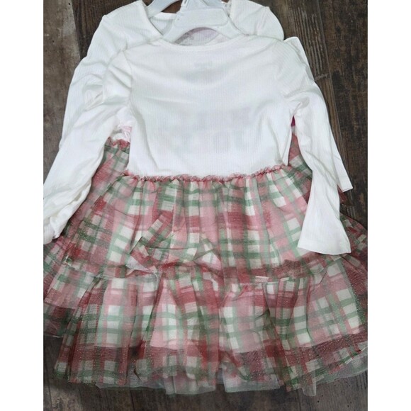 Girls 4t Christmas Tiered Dress Holly Jolly Young Hearts B9 - Picture 2 of 5